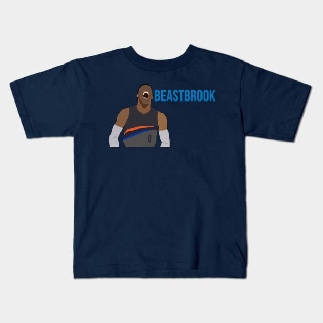 Russell Westbrook - Beastbrook Kids T-Shirt by xavierjfong